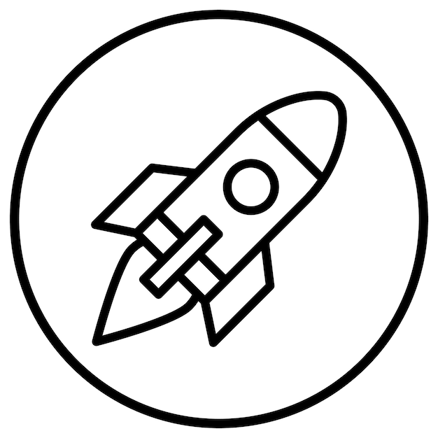 Ilustración del diseño del icono del vector de cohete