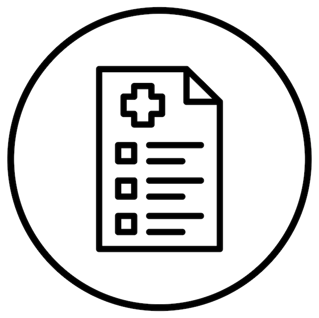 Ilustración del diseño del icono del vector de comprobación de salud