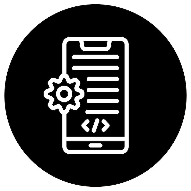 Ilustración del diseño del icono del vector de desarrollo de aplicaciones