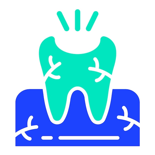 Ilustración del diseño del icono del vector del diente roto
