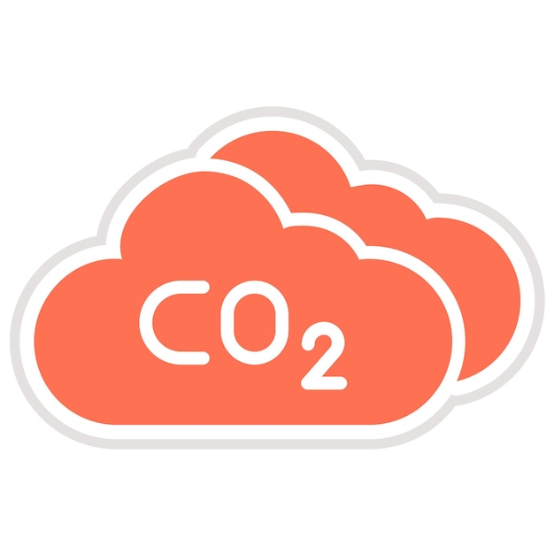 Ilustración del diseño del icono del vector de dióxido de carbono