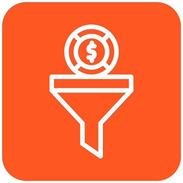 Ilustración del diseño del icono del vector del embudo