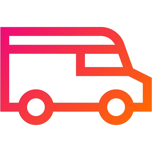 Ilustración del diseño del icono del vector de entrega de la furgoneta