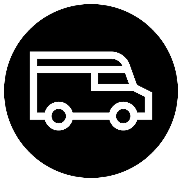 Ilustración del diseño del icono del vector de entrega de la furgoneta
