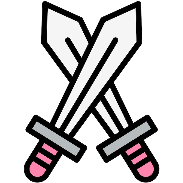Ilustración del diseño del icono del vector de la espada