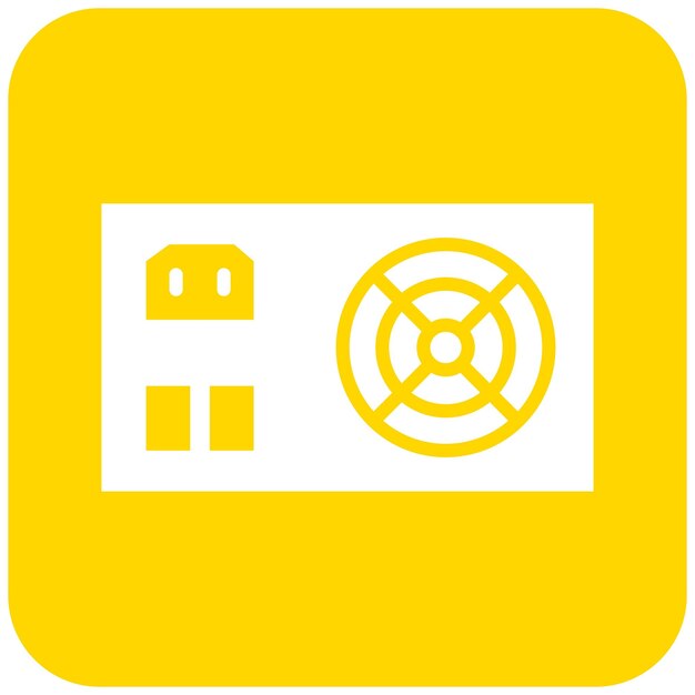 Ilustración del diseño del icono del vector de la fuente de alimentación