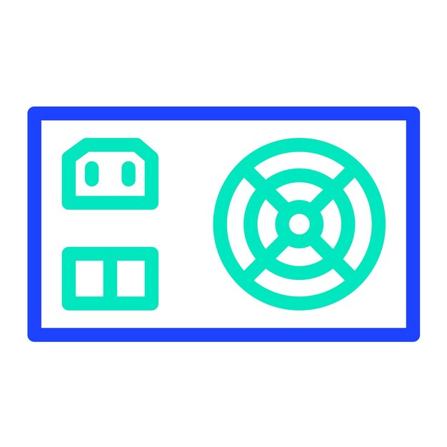 Ilustración del diseño del icono del vector de la fuente de alimentación