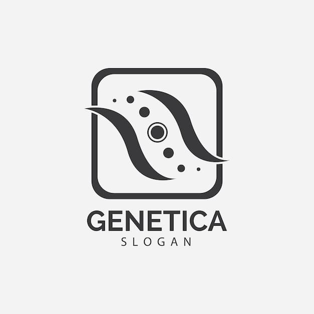 Ilustración de diseño de icono de vector genético y ADN humano