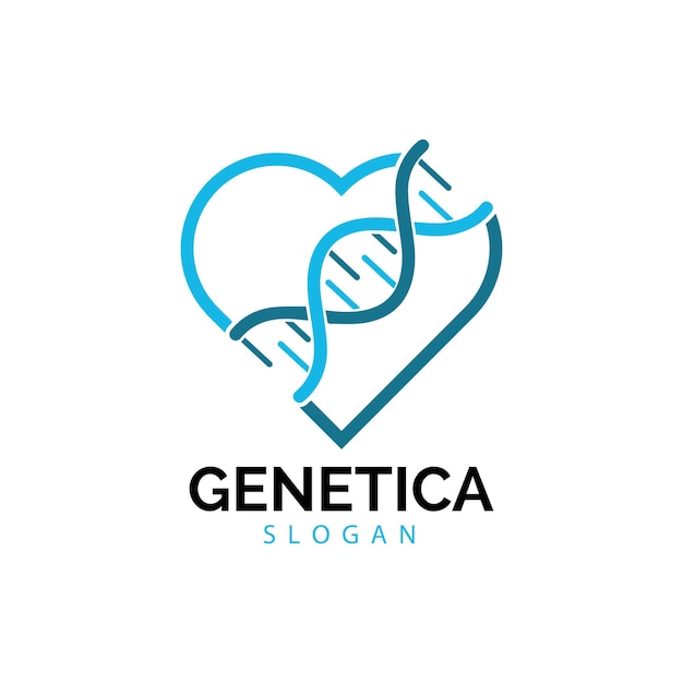 Ilustración de diseño de icono de vector genético y ADN humano