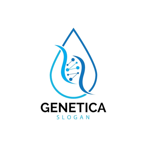 Ilustración de diseño de icono de vector genético y ADN humano