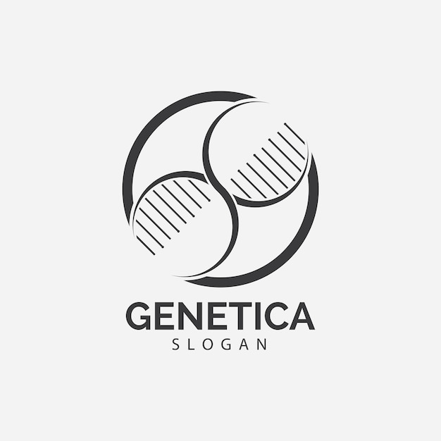 Ilustración de diseño de icono de vector genético y ADN humano