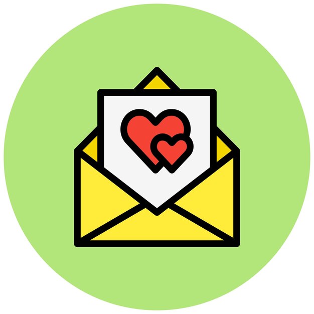 Ilustración del diseño del icono del vector de letras de amor