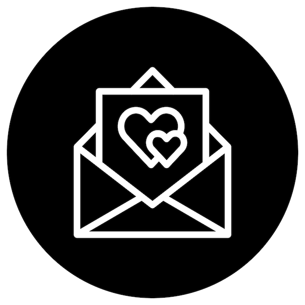Ilustración del diseño del icono del vector de letras de amor