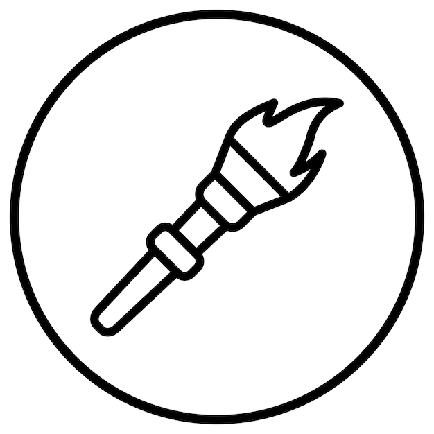 Ilustración del diseño del icono del vector de llama
