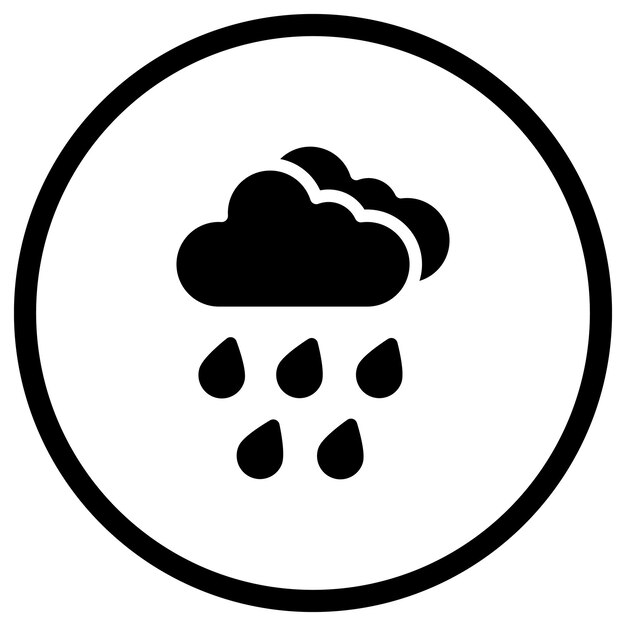 Ilustración del diseño del icono del vector de lluvia pesada
