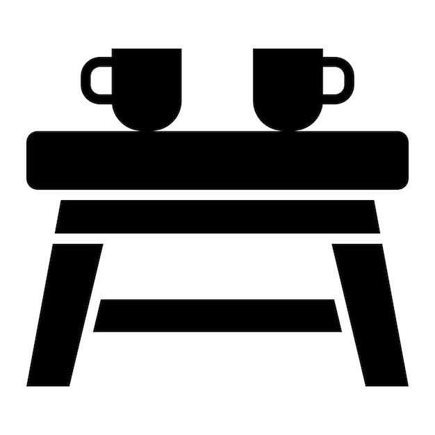 Ilustración del diseño del icono del vector de la mesa de té