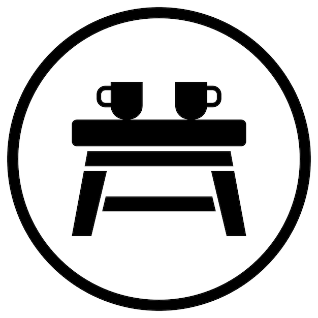 Ilustración del diseño del icono del vector de la mesa de té
