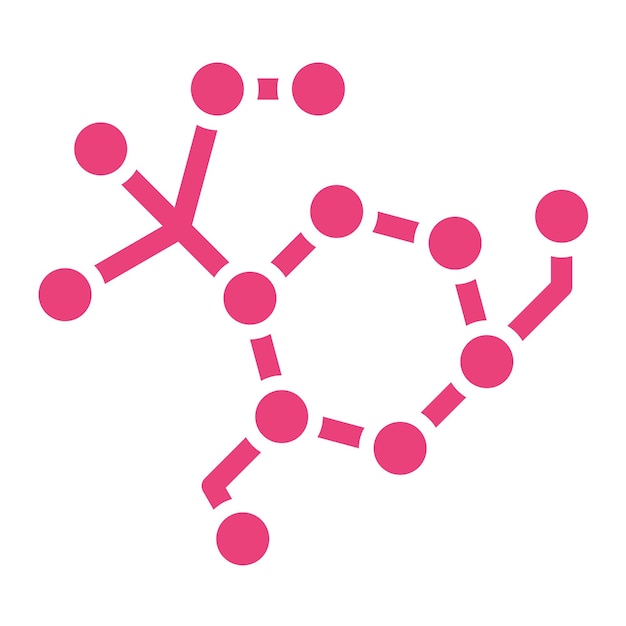 Ilustración del diseño del icono del vector de moléculas