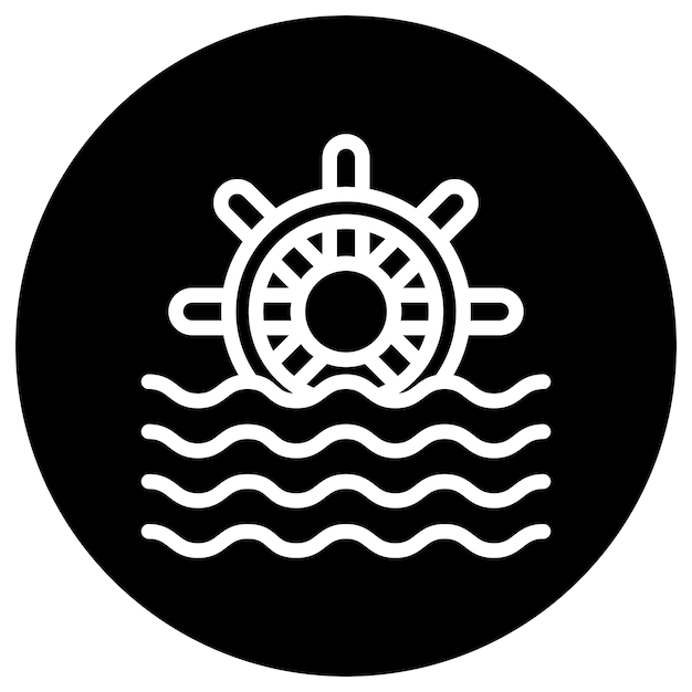 Ilustración del diseño del icono del vector de molino de agua