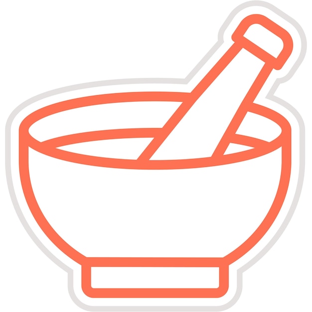 Ilustración del diseño del icono del vector de mortero
