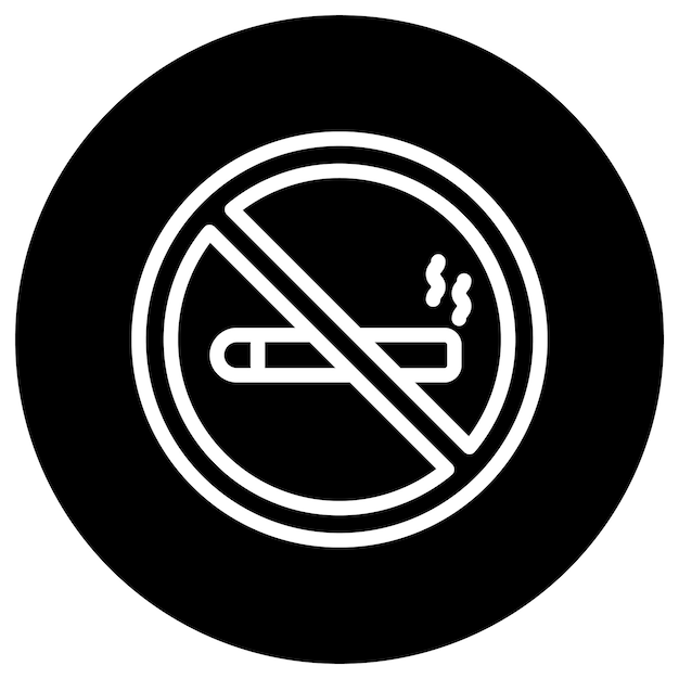 Ilustración del diseño del icono del vector de no fumar