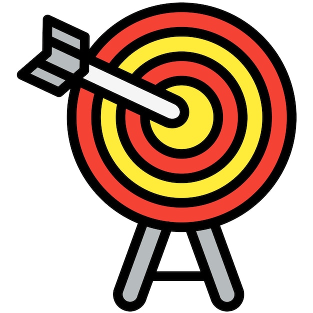 Ilustración del diseño del icono del vector objetivo