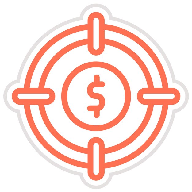 Ilustración del diseño del icono del vector objetivo