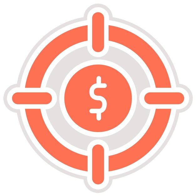 Ilustración del diseño del icono del vector objetivo