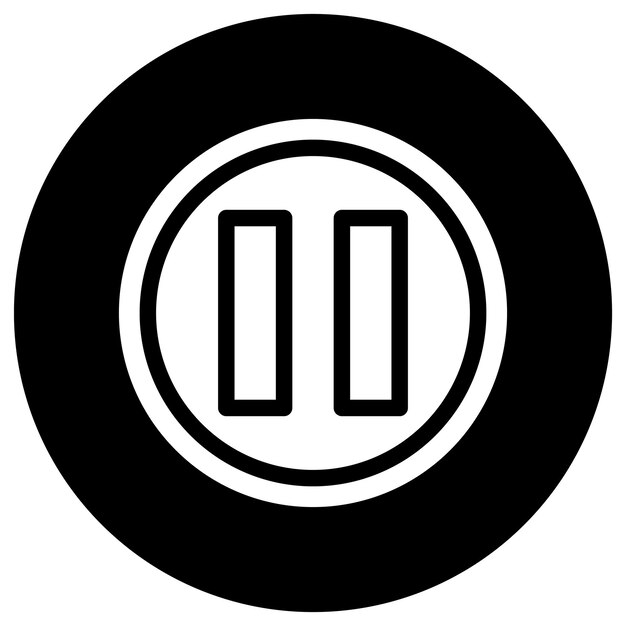 Ilustración del diseño del icono del vector de pausa