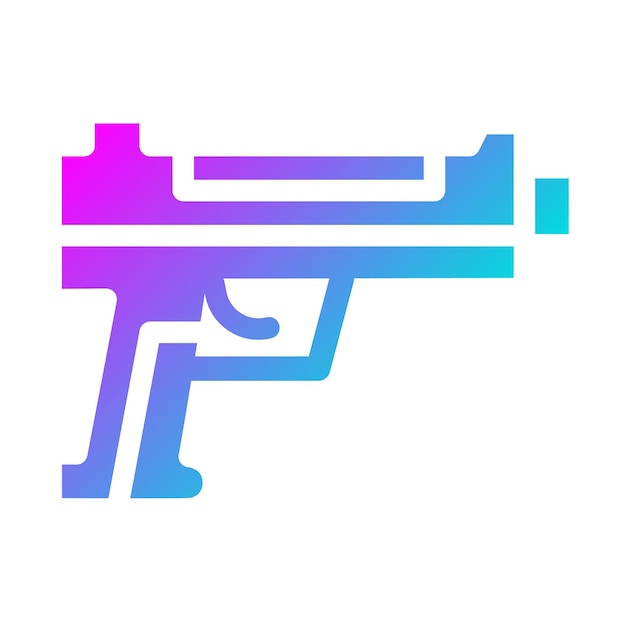 Ilustración del diseño del icono del vector de la pistola