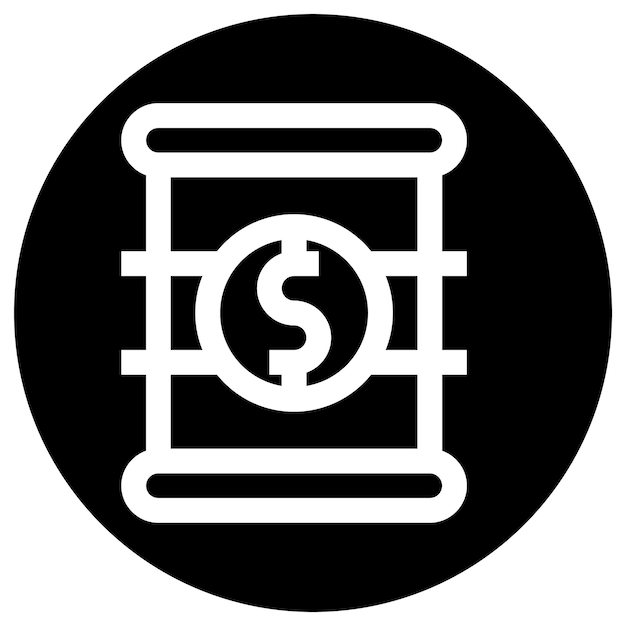 Ilustración del diseño del icono del vector del precio del barril