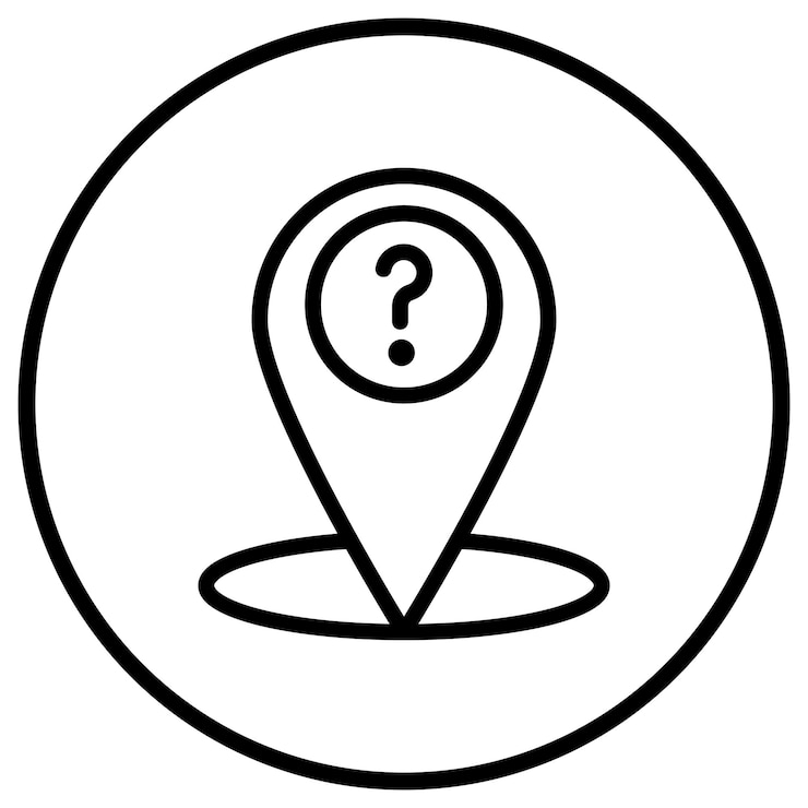 Vector ilustración del diseño del icono del vector de preguntas de ubicación