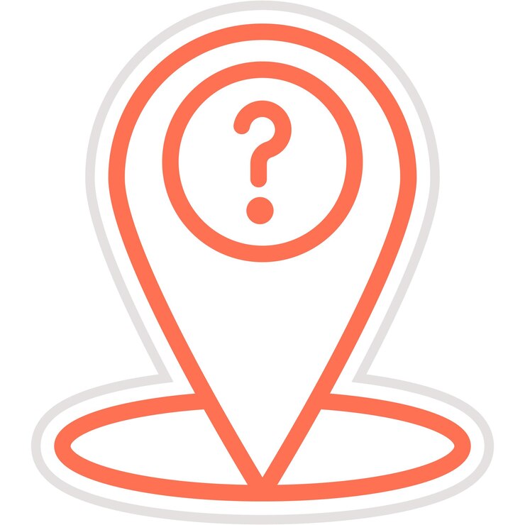 Vector ilustración del diseño del icono del vector de preguntas de ubicación