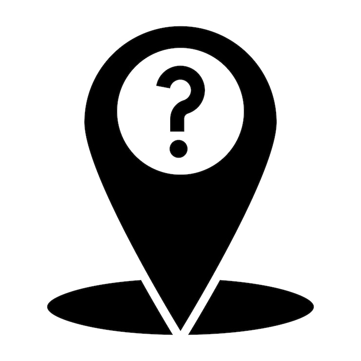 Vector ilustración del diseño del icono del vector de preguntas de ubicación