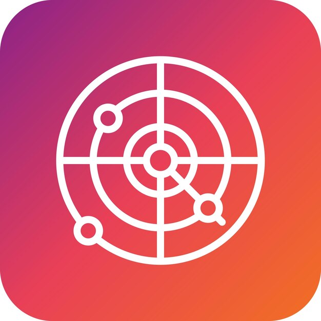 Ilustración del diseño del icono del vector de radar