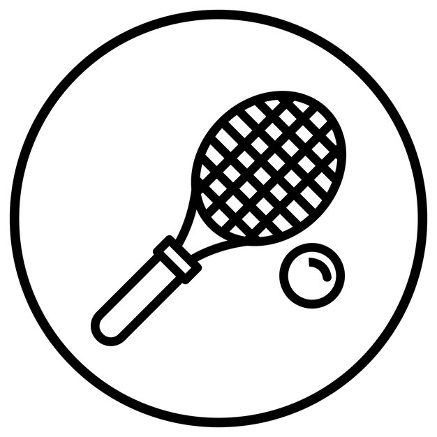 Ilustración del diseño del icono del vector de la raqueta
