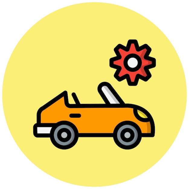 Ilustración del diseño del icono del vector de servicio del automóvil