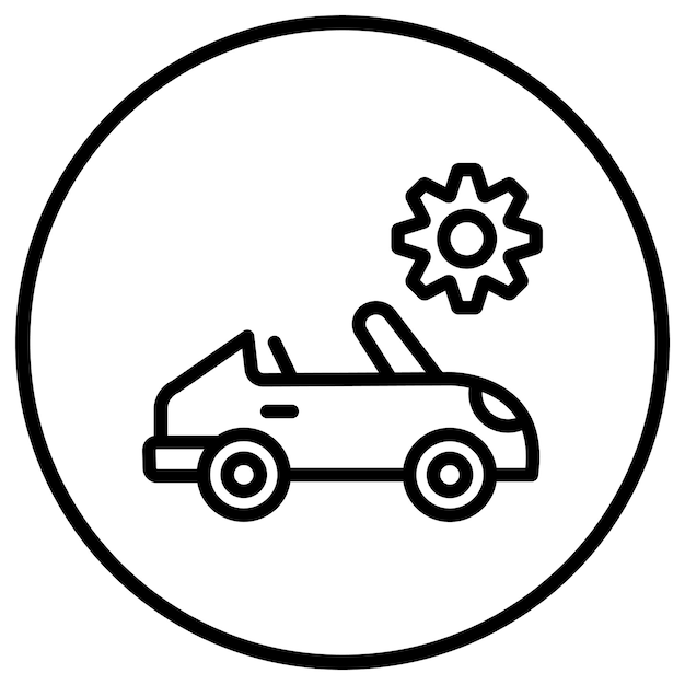 Ilustración del diseño del icono del vector de servicio del automóvil
