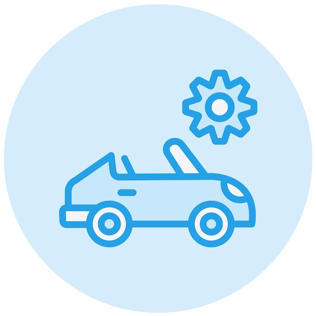 Ilustración del diseño del icono del vector de servicio del automóvil