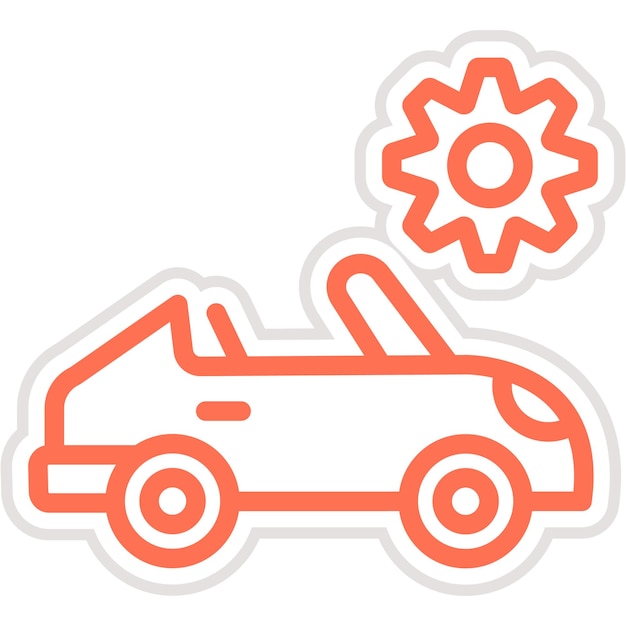Ilustración del diseño del icono del vector de servicio del automóvil
