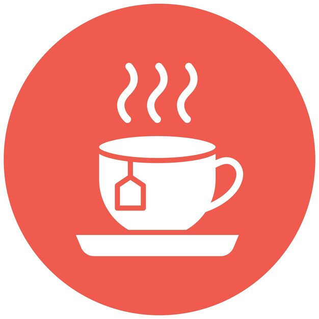 Ilustración del diseño del icono del vector de la taza de té
