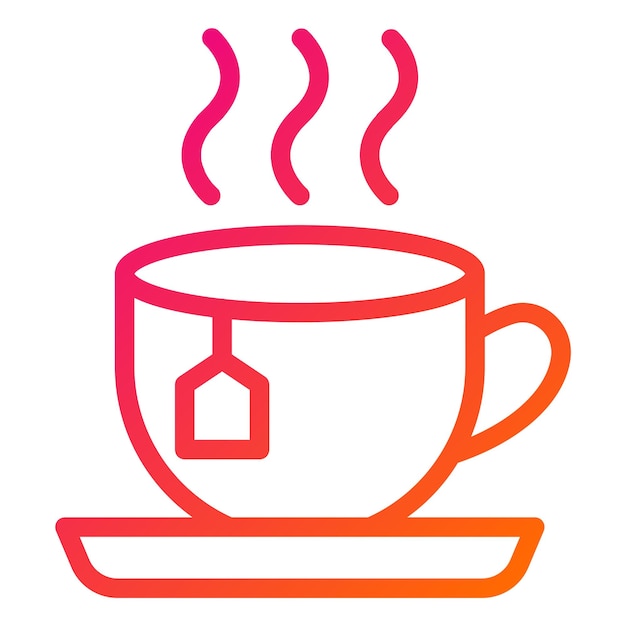Ilustración del diseño del icono del vector de la taza de té