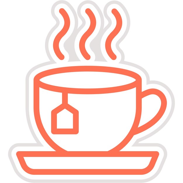 Ilustración del diseño del icono del vector de la taza de té