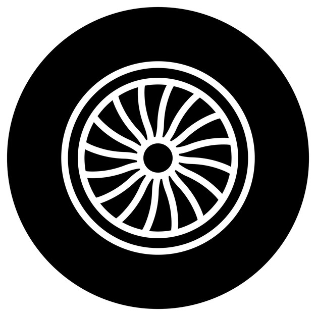 Ilustración del diseño del icono del vector de la turbina