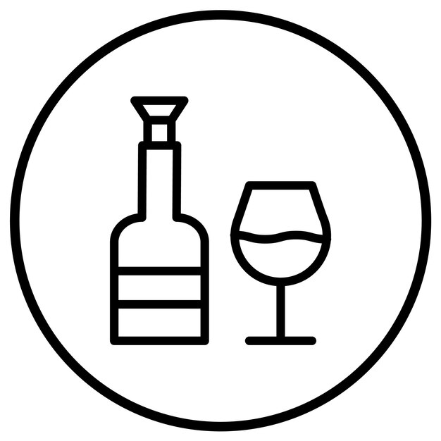 Ilustración del diseño del icono del vector de vino