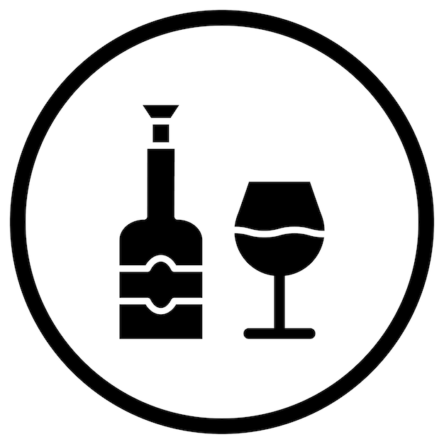 Ilustración del diseño del icono del vector de vino