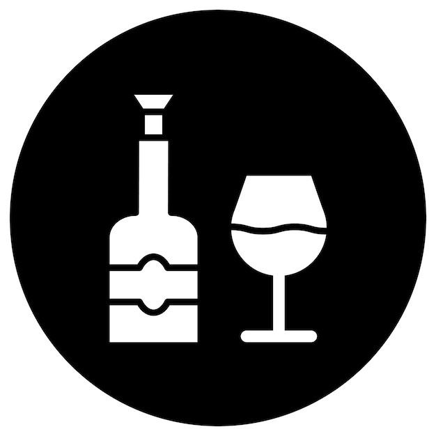 Ilustración del diseño del icono del vector de vino