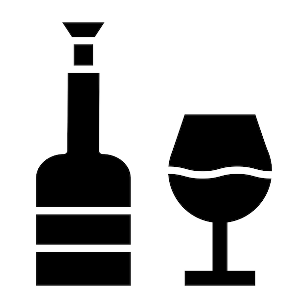 Ilustración del diseño del icono del vector de vino