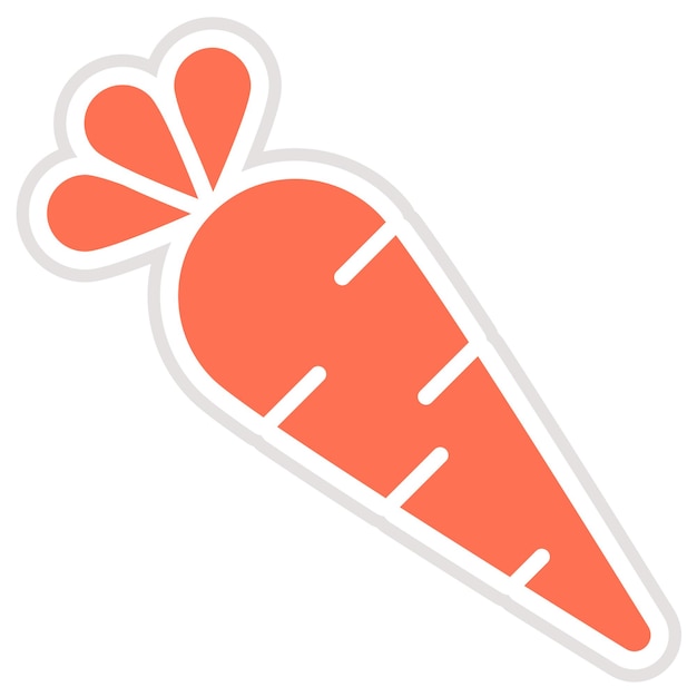 Ilustración del diseño del icono del vector de zanahoria