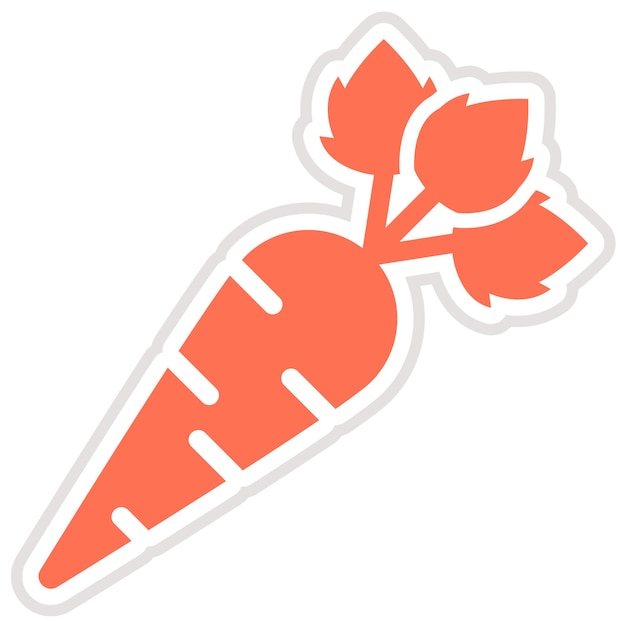 Ilustración del diseño del icono del vector de zanahoria